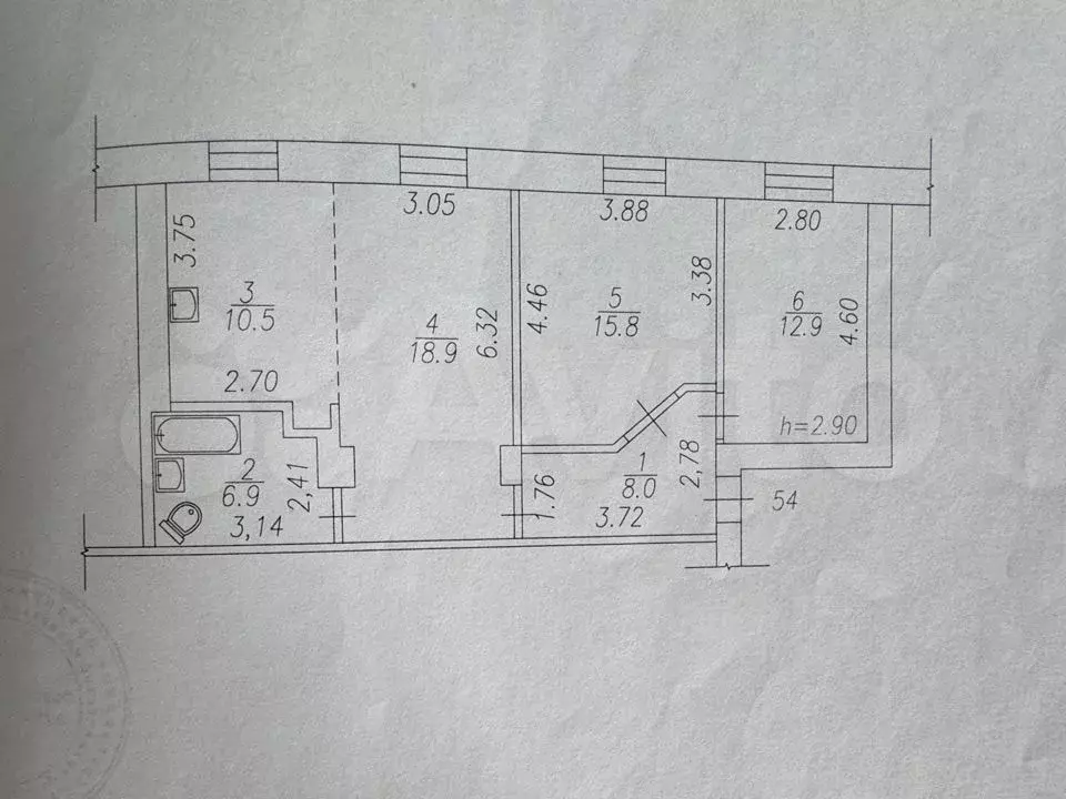 3-к. квартира, 73 м, 5/5 эт. - Фото 0