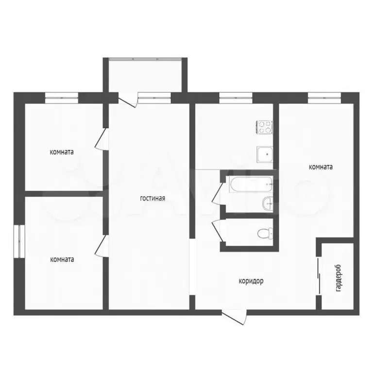 4-к. квартира, 72,5 м, 1/5 эт. - Фото 0