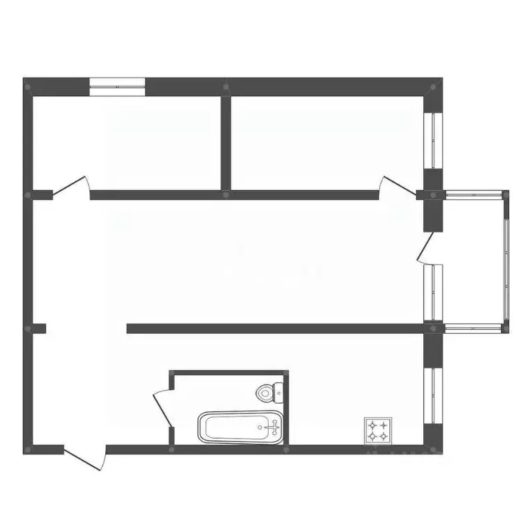 3-к кв. Амурская область, Белогорск ш. Никольское, 63А (48.6 м) - Фото 2