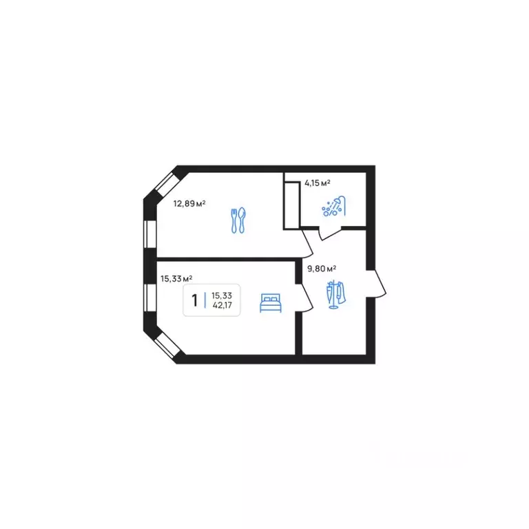 1-к кв. Липецкая область, Липецк Авторский жилрайон,  (42.17 м) - Фото 1