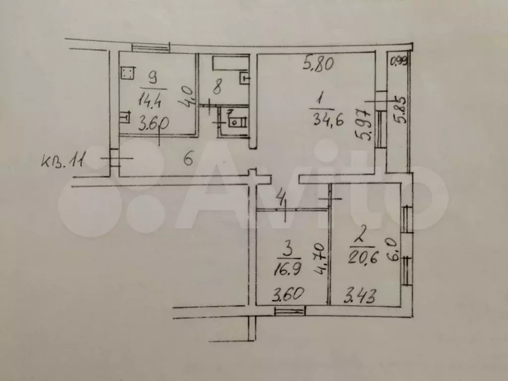 3-к. квартира, 113м, 1/5эт. - Фото 1