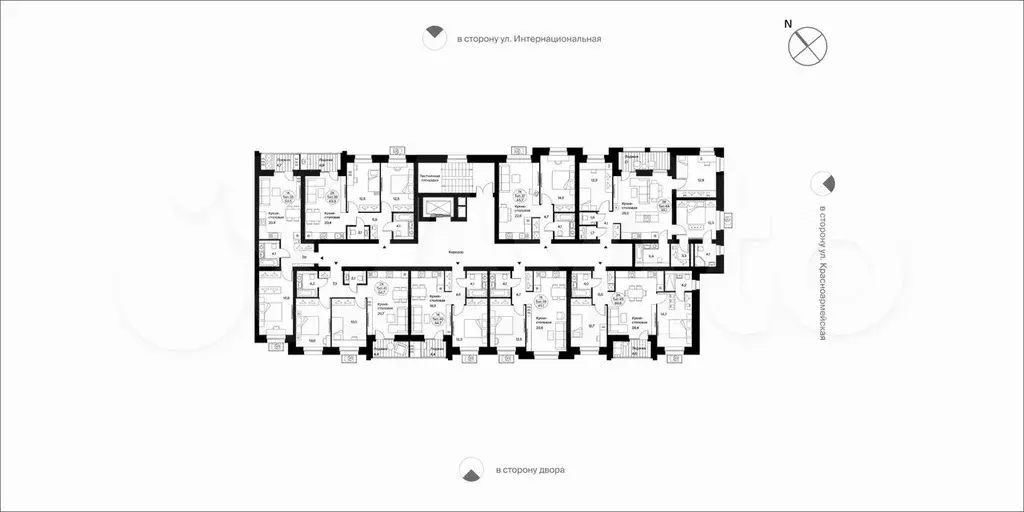 1-к. квартира, 45,7 м, 5/9 эт. - Фото 1
