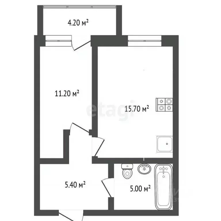 1-к кв. Тюменская область, Тюмень ул. Беляева, 37 (37.5 м) - Фото 1