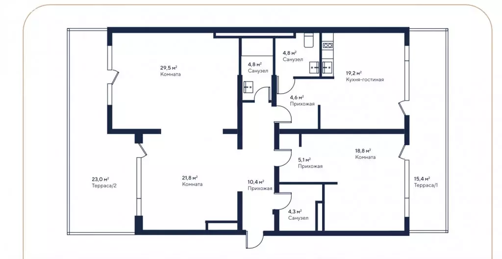 4-комнатная квартира: Заозёрное, улица Аллея Дружбы, 2Д (161.7 м) - Фото 0