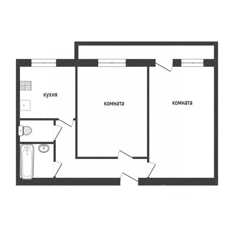 2-к кв. Ленинградская область, Кириши ул. Строителей, 10 (45.2 м) - Фото 2