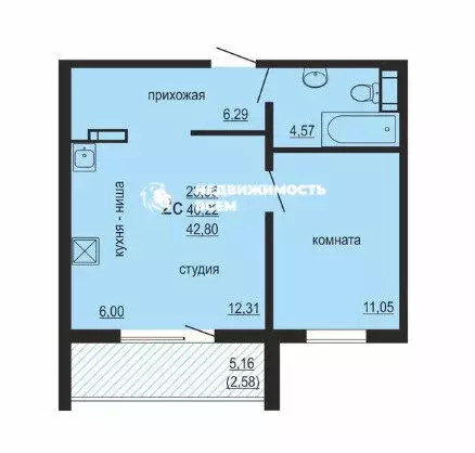 1-комнатная квартира: посёлок Западный, улица Дружбы, 3 (40.2 м) - Фото 1