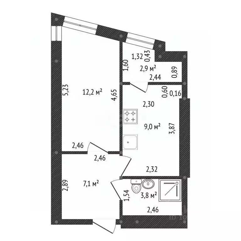 1-к кв. Башкортостан, Уфа ул. Бородинская, 9 (31.5 м) - Фото 2