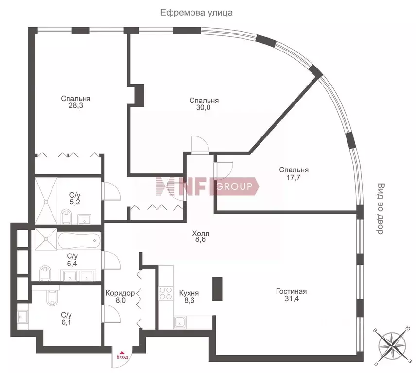4-к кв. Москва ул. Ефремова, 10к1 (150.1 м) - Фото 2