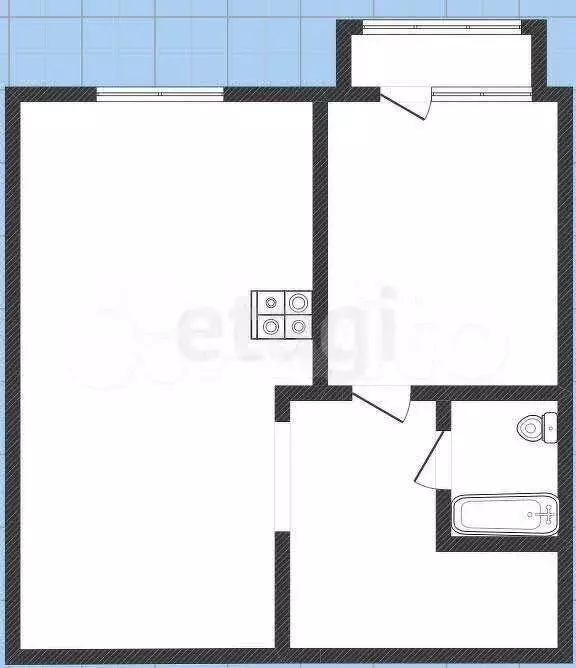 1-к. квартира, 31 м, 4/5 эт. - Фото 0