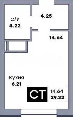 Квартира-студия, 29,3 м, 17/17 эт. - Фото 0