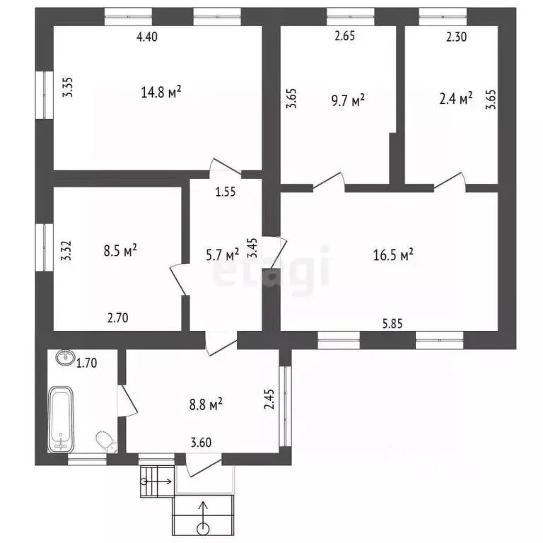 Дом в Крым, Симферополь ул. Волошиновых (77 м) - Фото 2