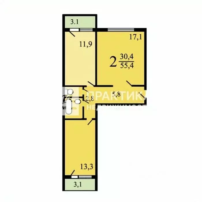 2-к кв. Москва Волжский бул., 13 (56.0 м) - Фото 2