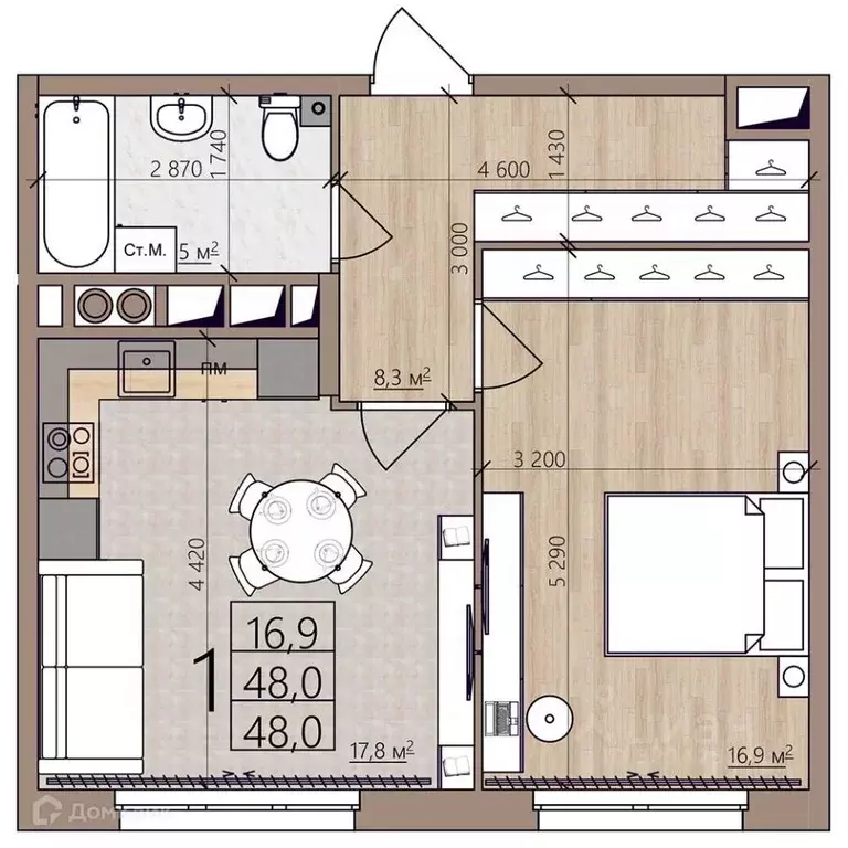 1-к кв. Рязанская область, Рязань пос. Шпалозавода, Окская Стрелка ... - Фото 2