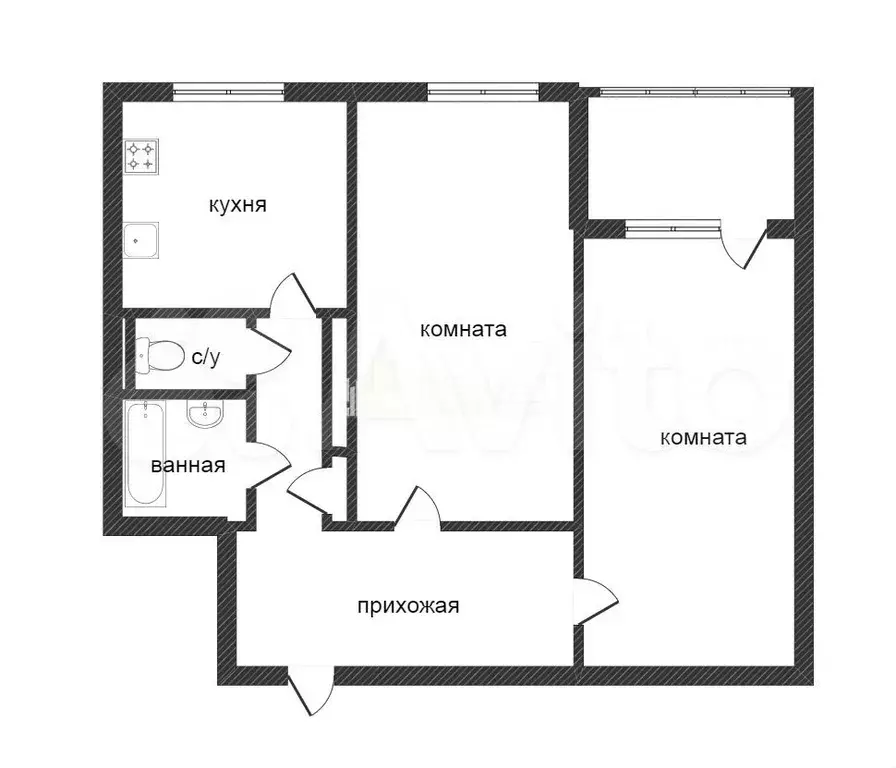 2-к. квартира, 42,2 м, 3/9 эт. - Фото 0