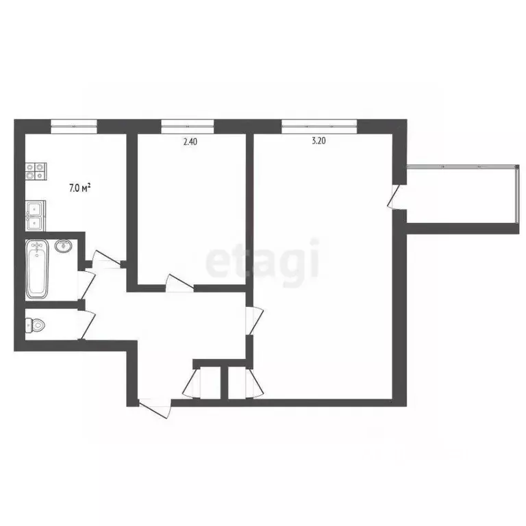 2-к кв. Омская область, Омск ул. Челюскинцев, 91 (45.5 м) - Фото 0
