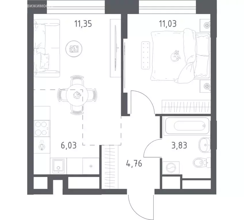 1-комнатная квартира: Московская область, Балашиха, микрорайон Новое ... - Фото 1