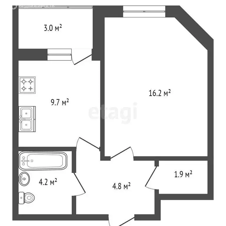 1-комнатная квартира: Дмитров, Московская улица, 21 (36.4 м) - Фото 1