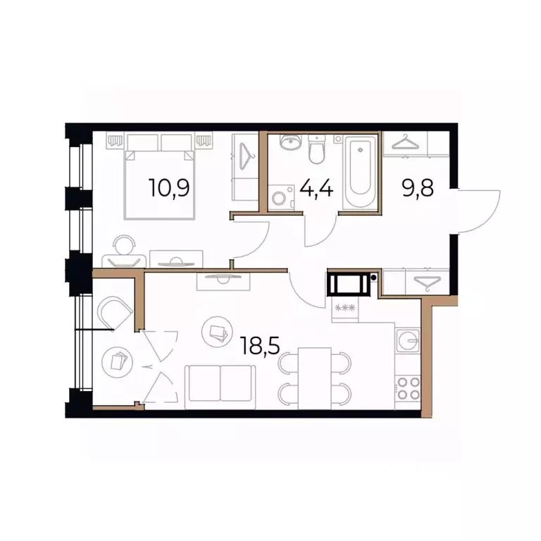 1-к кв. Вологодская область, Череповец Рыбинская ул., 69 (45.0 м) - Фото 1