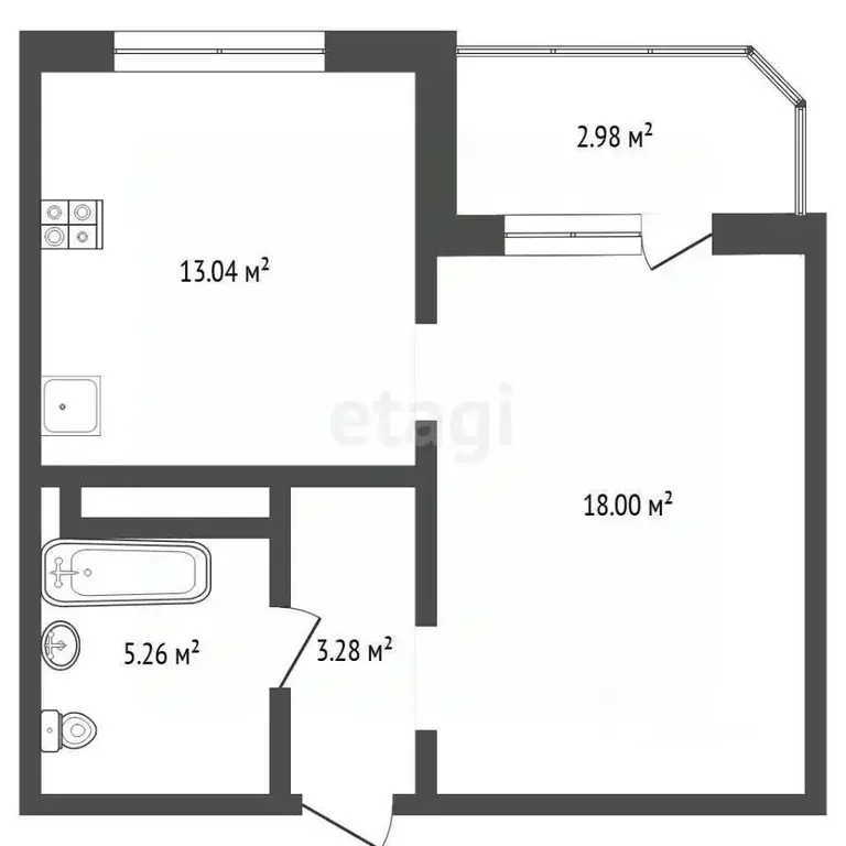 1-к кв. Тюменская область, Тюменский муниципальный округ, д. Патрушева ... - Фото 2
