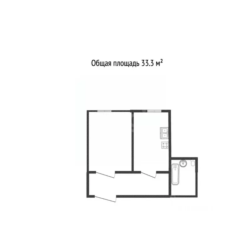 1-к кв. Иркутская область, Иркутск ул. Багратиона, 49 (33.3 м) - Фото 2