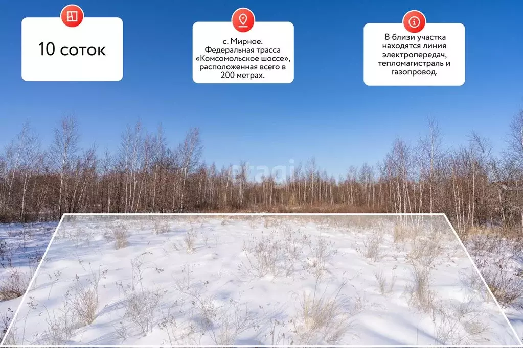 Участок в Хабаровский край, Хабаровский район, с. Мирное  (10.0 сот.) - Фото 2