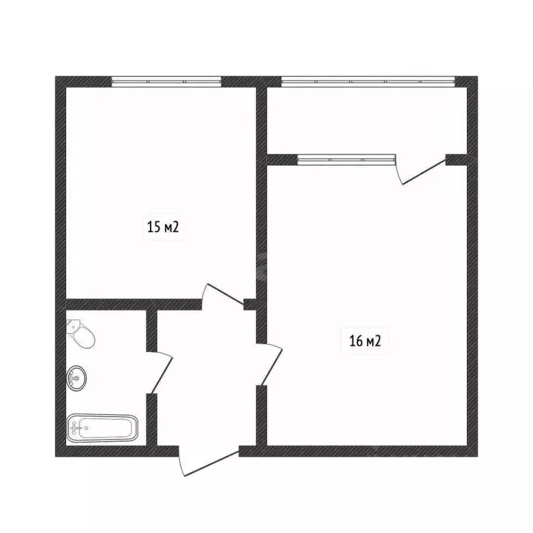 1-к кв. Белгородская область, Белгород ул. Анатолия Ачкасова, 2 (36.6 ... - Фото 2