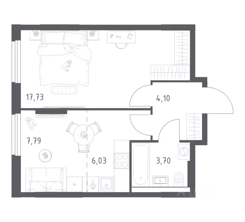 1-к кв. Башкортостан, Уфа ул. Минигали Губайдуллина, 8к9 (39.35 м) - Фото 1