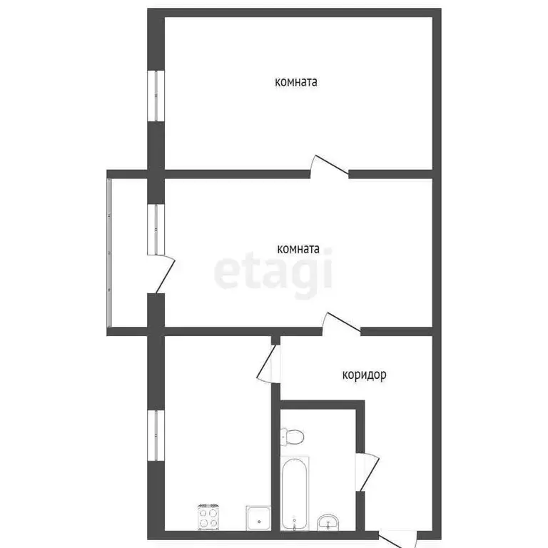 2-комнатная квартира: Златоуст, улица Аносова, 221 (45.2 м) - Фото 1