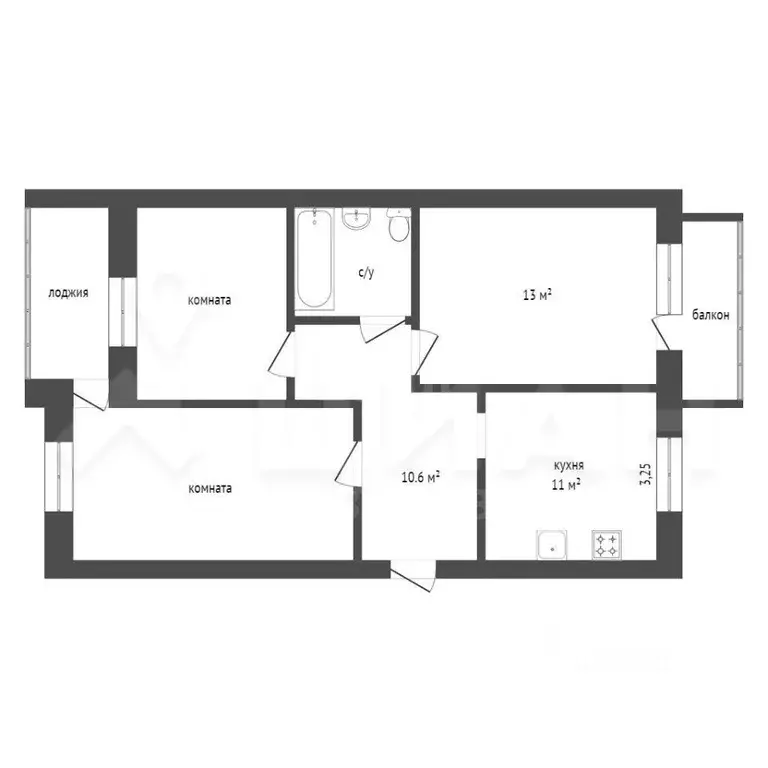 3-к кв. Кемеровская область, Юрга бул. Металлургов, 8 (65.6 м) - Фото 1