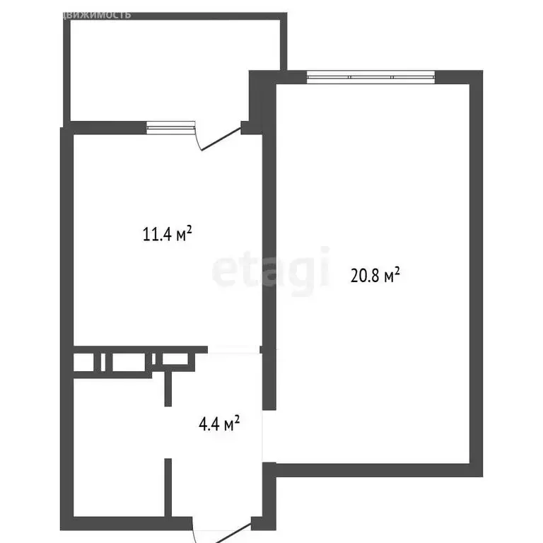 1-комнатная квартира: посёлок Отрадное, Рубиновая улица, 11 (40 м) - Фото 1