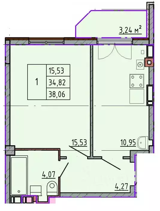 1-к кв. Ростовская область, Шахты ул. Калинина, 10 (38.06 м) - Фото 1
