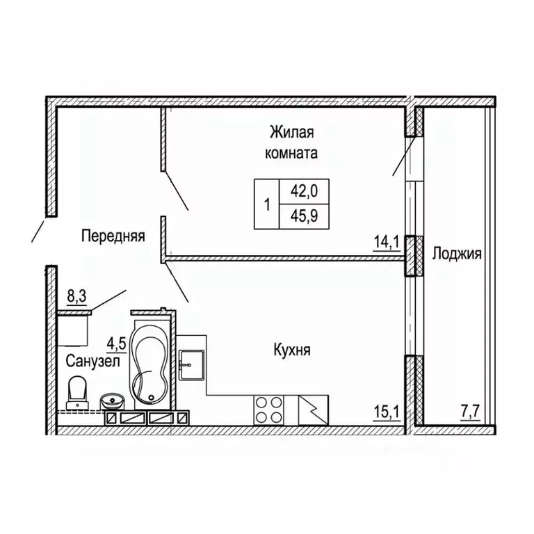 1-к кв. Приморский край, Владивосток На Черняховского жилой квартал,  ... - Фото 1