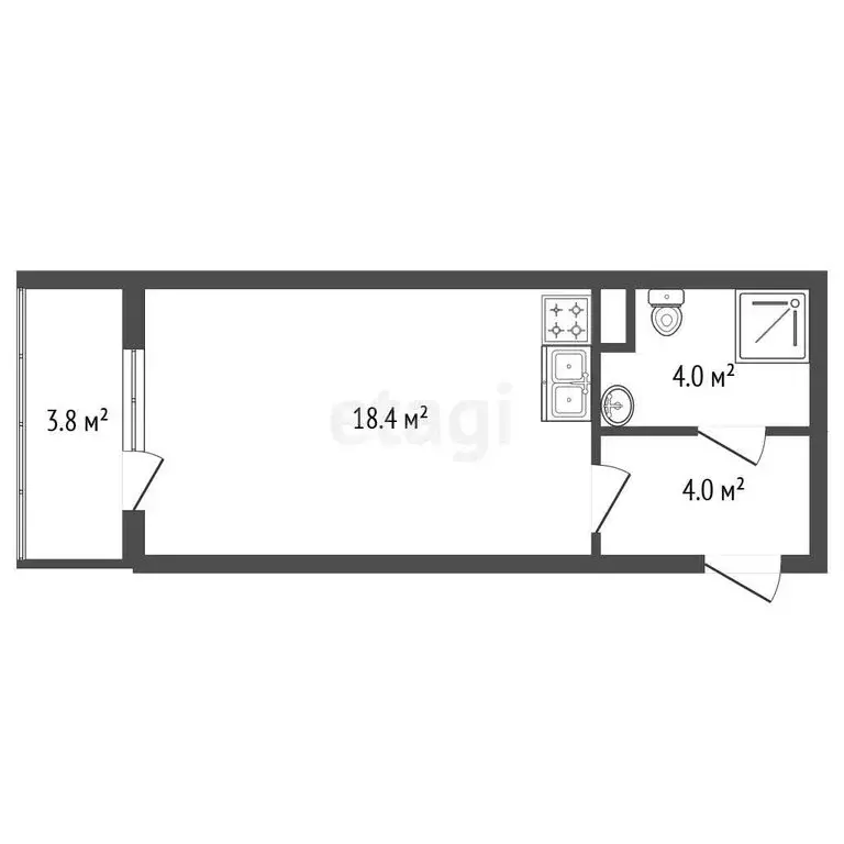 Квартира-студия: Санкт-Петербург, Пулковское шоссе, 71к2 (26.5 м) - Фото 1