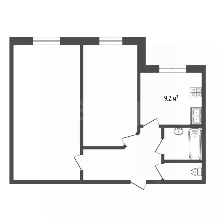 2-к кв. Севастополь ул. Генерала Крейзера, 10к2 (68.4 м) - Фото 2