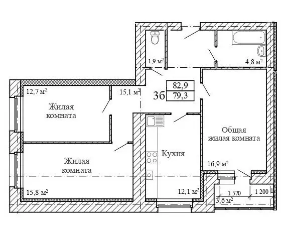 3-комнатная квартира: Тамбов, улица Зои Космодемьянской, 3 (82.9 м) - Фото 0