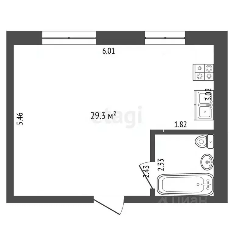 Студия Ярославская область, Ярославль просп. Авиаторов, 16к2 (33.3 м) - Фото 2