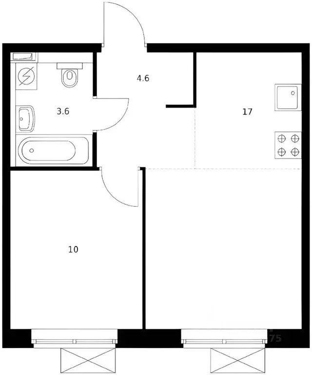 1-к кв. Московская область, Котельники Парковый мкр, 1к21 (35.0 м) - Фото 2
