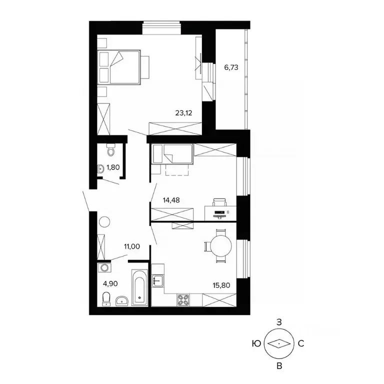 2-к кв. Свердловская область, Березовский бул. Малахитовый (78.0 м) - Фото 1