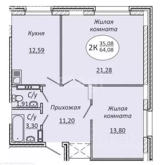 2-комнатная квартира: Новосибирск, 2-я Воинская улица, 51 (52 м) - Фото 0