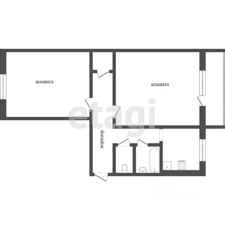 2-к кв. Челябинская область, Челябинск Комсомольский просп., 33б (47.8 ... - Фото 2