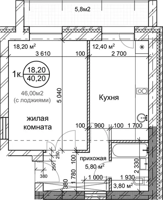 1-комнатная квартира: Новосибирск, Золотистый переулок, 2 (40.2 м) - Фото 0