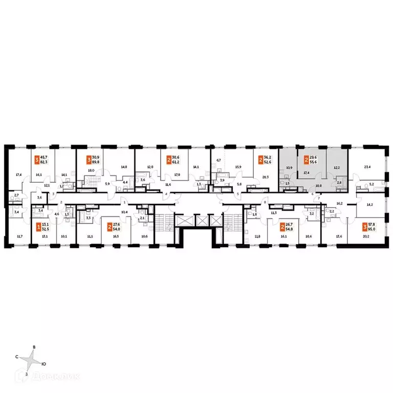 Продаётся 2-к квартира, 53.5 м - Фото 0