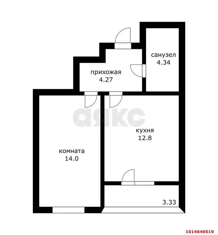 1-комнатная квартира: Краснодар, улица Автолюбителей, 1Длит4 (39 м) - Фото 0