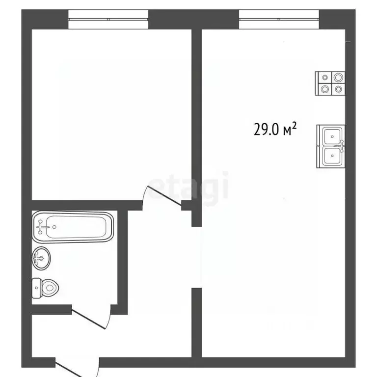 1-к кв. Самарская область, Самара Московское ш., 30 (30.5 м) - Фото 1
