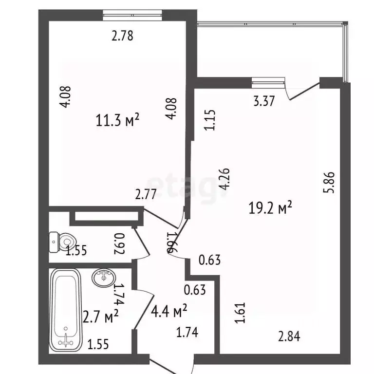 1-к кв. Санкт-Петербург Ленинский просп., 68 (39.1 м) - Фото 2