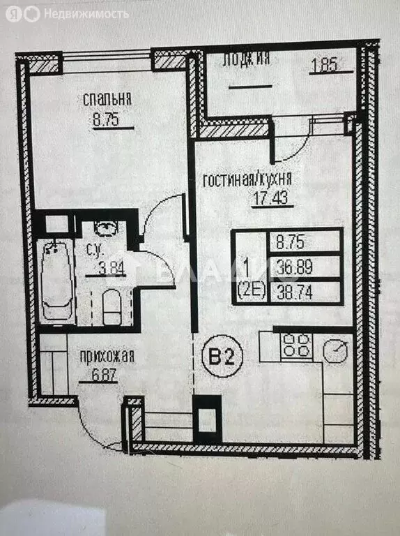 2-комнатная квартира: Мурино, Ручьёвский проспект, 17к1 (40 м) - Фото 0