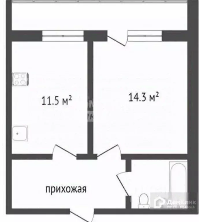 1-к кв. Тюменская область, Тюмень бул. Бориса Щербины, 16 (27.7 м) - Фото 1