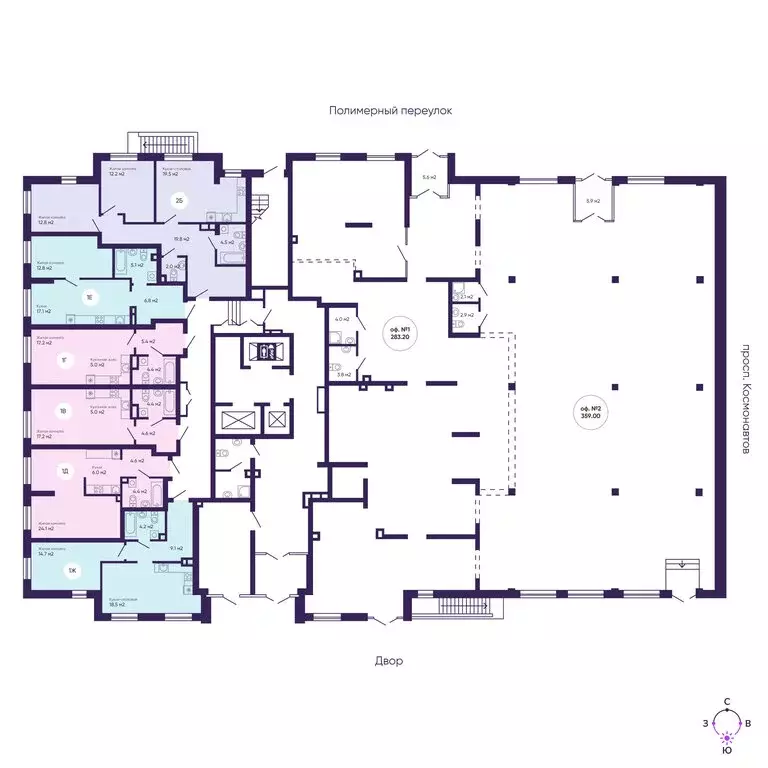 2-комнатная квартира: Екатеринбург, проспект Космонавтов, 7В (70.8 м) - Фото 2