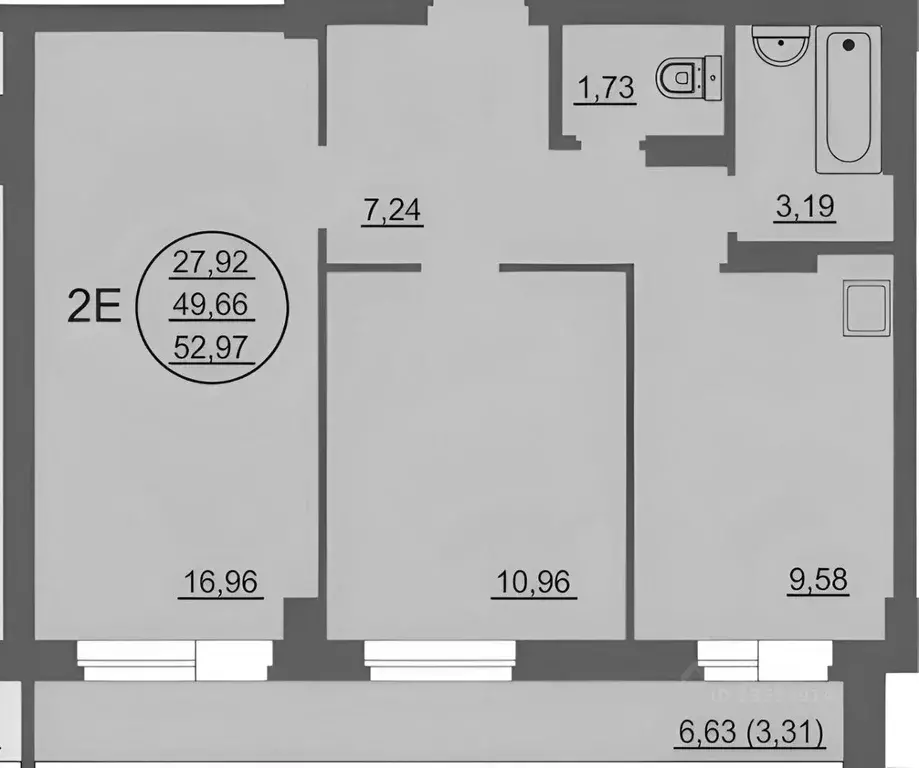 2-к кв. Алтайский край, Барнаул Северный Власихинский проезд, 98 (54.0 ... - Фото 2