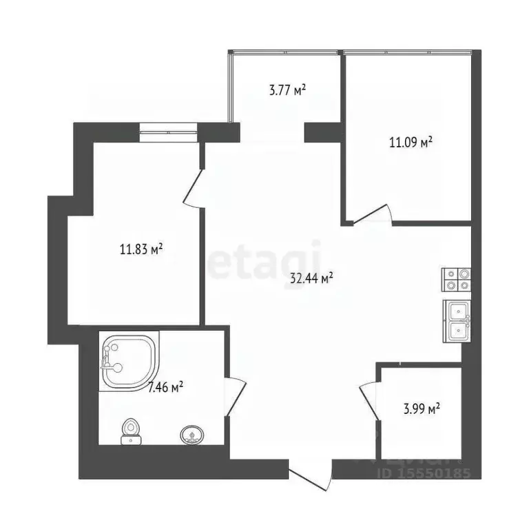 2-к кв. Самарская область, Самара Ново-Садовая ул., 106Гк1 (70.0 м) - Фото 1